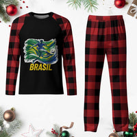 Brazil Soccer Brasil Flag Patriotic Sports Plaid Pajama Set Brazilian Football Fan Supporter