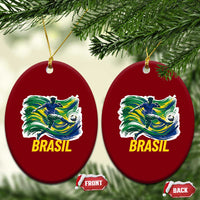 Brazil Soccer Brasil Flag Patriotic Sports Ceramic Ornament Brazilian Football Fan Supporter