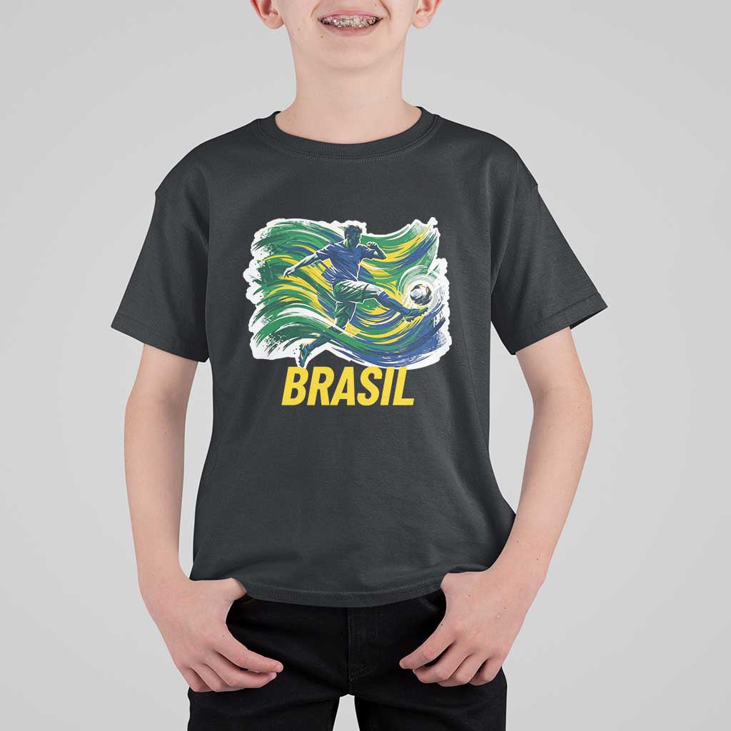 Soccer Brazil Brasil Flag Patriotic Sports T Shirt For Kid Brazilian Football Fan Supporter