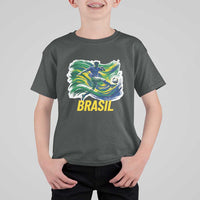 Soccer Brazil Brasil Flag Patriotic Sports T Shirt For Kid Brazilian Football Fan Supporter