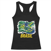 Soccer Brazil Brasil Flag Patriotic Sports Racerback Tank Top Brazilian Football Fan Supporter