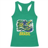 Soccer Brazil Brasil Flag Patriotic Sports Racerback Tank Top Brazilian Football Fan Supporter