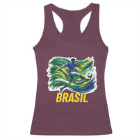 Soccer Brazil Brasil Flag Patriotic Sports Racerback Tank Top Brazilian Football Fan Supporter