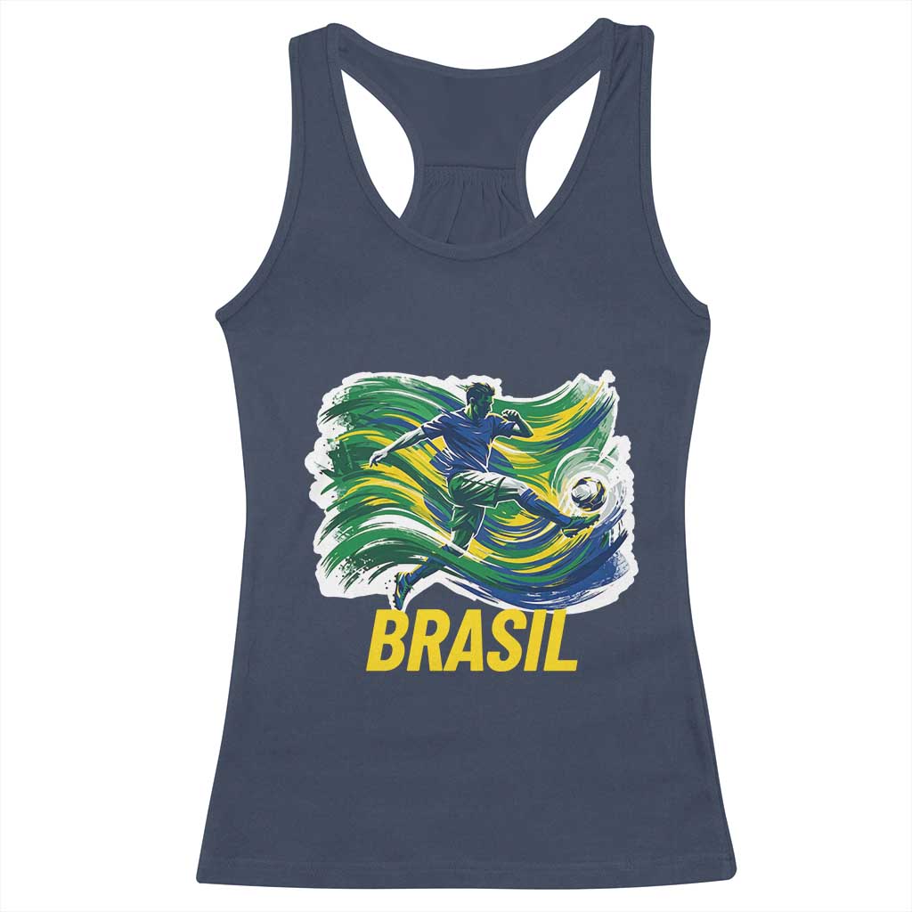 Soccer Brazil Brasil Flag Patriotic Sports Racerback Tank Top Brazilian Football Fan Supporter