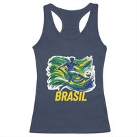 Soccer Brazil Brasil Flag Patriotic Sports Racerback Tank Top Brazilian Football Fan Supporter