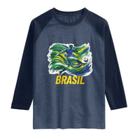 Brazil Soccer Brasil Flag Patriotic Sports Raglan Shirt Brazilian Football Fan Supporter