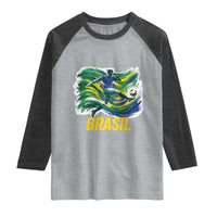 Brazil Soccer Brasil Flag Patriotic Sports Raglan Shirt Brazilian Football Fan Supporter