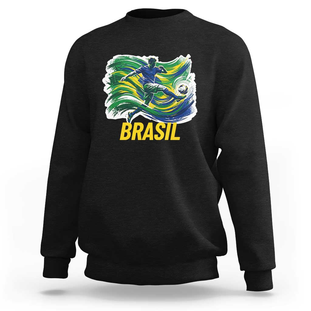 Soccer Brazil Brasil Flag Patriotic Sports Sweatshirt Brazilian Football Fan Supporter