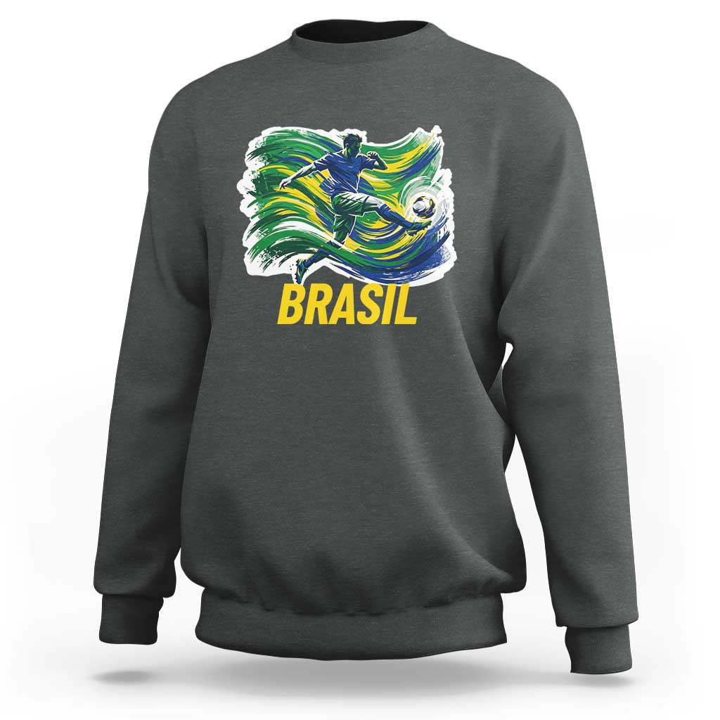 Soccer Brazil Brasil Flag Patriotic Sports Sweatshirt Brazilian Football Fan Supporter