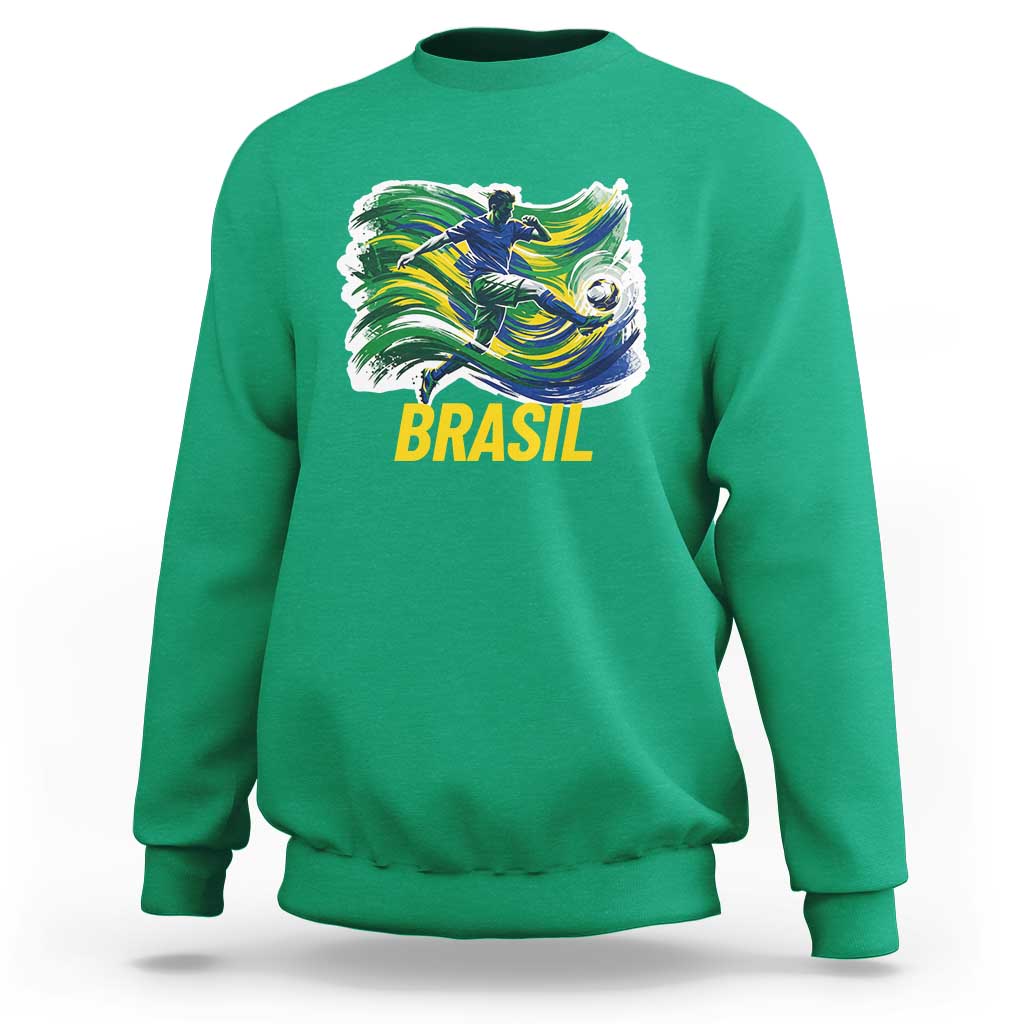 Soccer Brazil Brasil Flag Patriotic Sports Sweatshirt Brazilian Football Fan Supporter