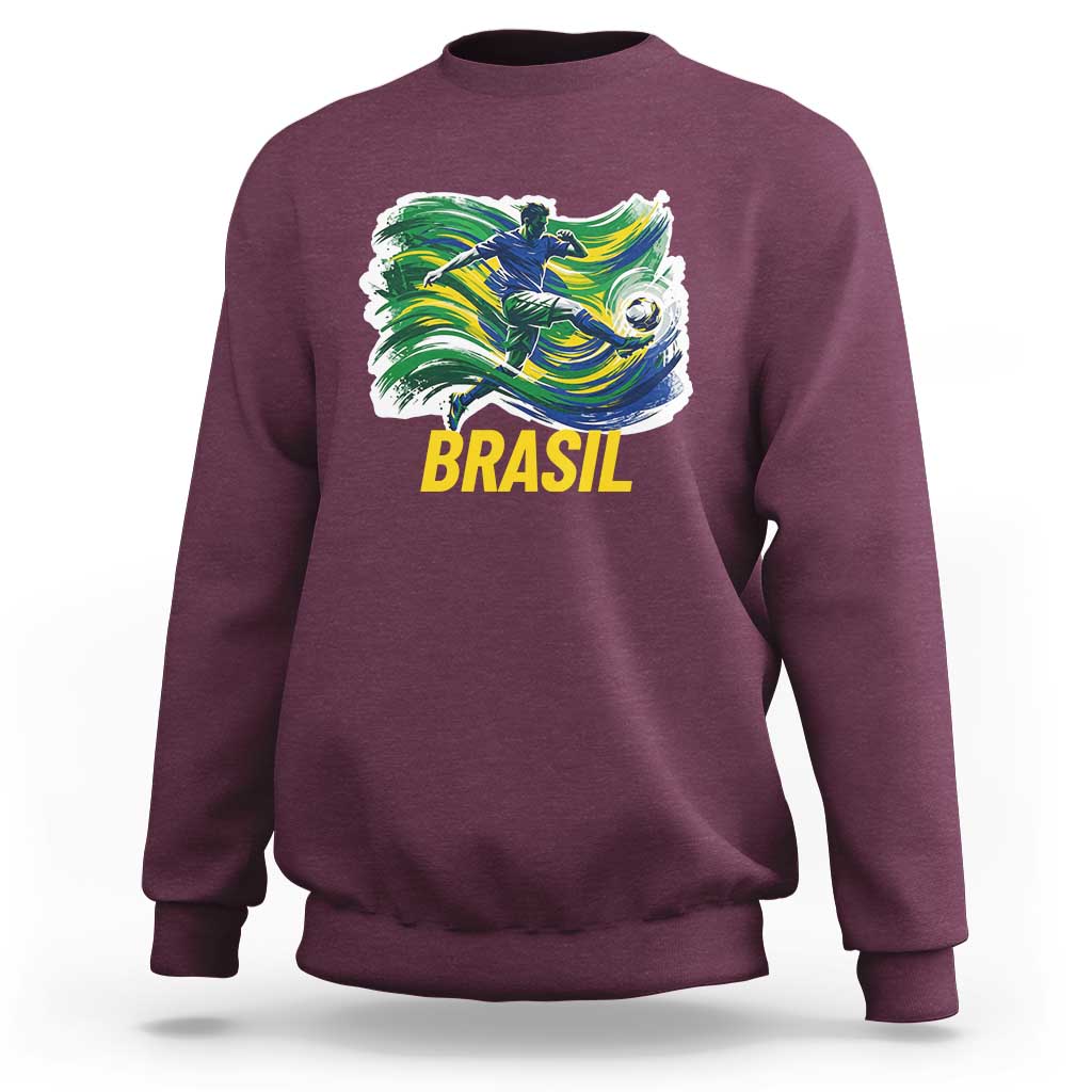 Soccer Brazil Brasil Flag Patriotic Sports Sweatshirt Brazilian Football Fan Supporter
