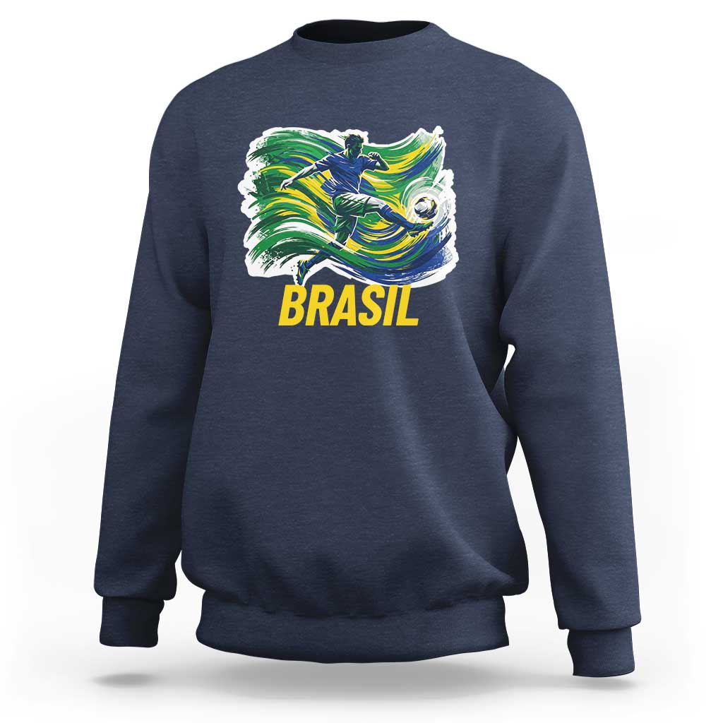 Soccer Brazil Brasil Flag Patriotic Sports Sweatshirt Brazilian Football Fan Supporter
