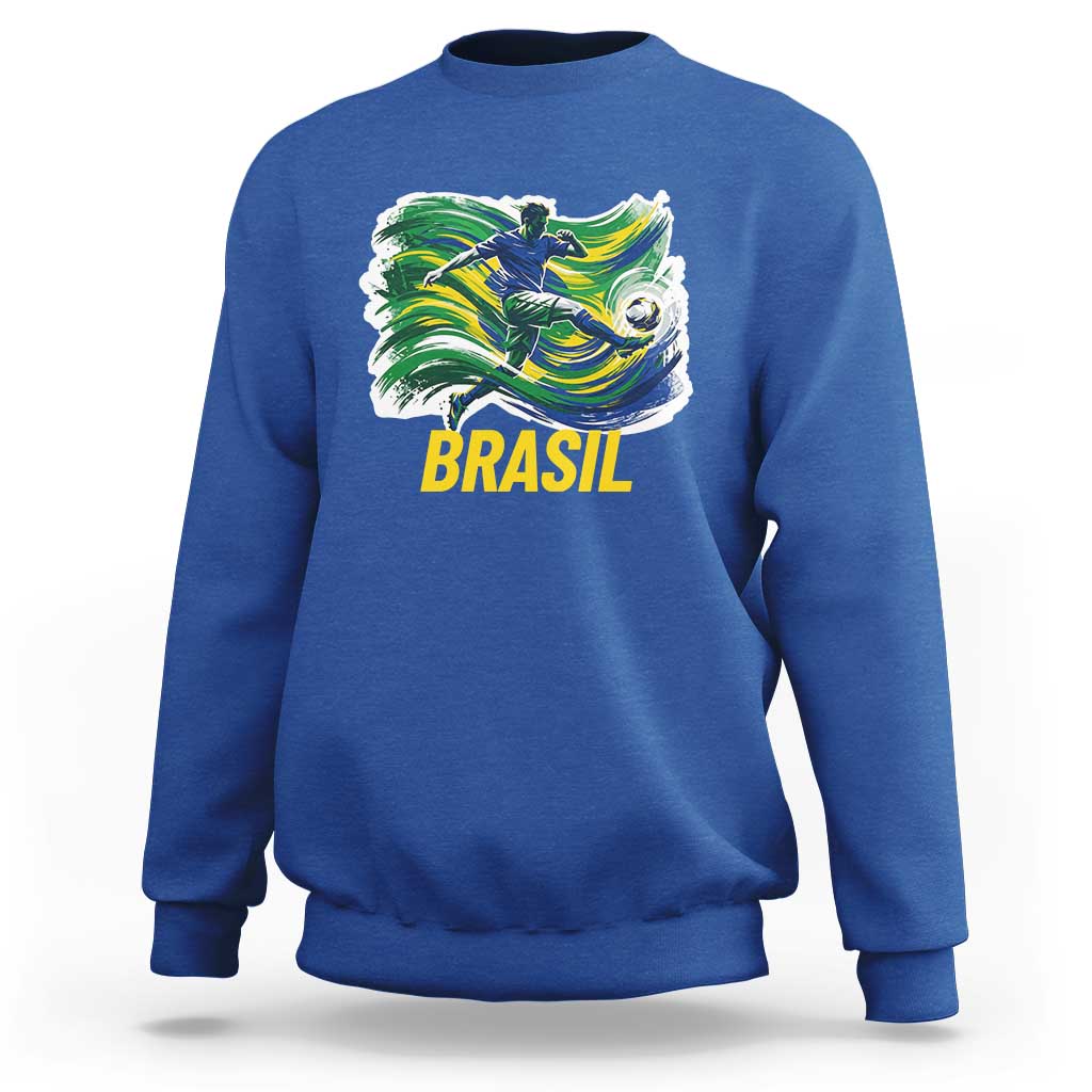 Soccer Brazil Brasil Flag Patriotic Sports Sweatshirt Brazilian Football Fan Supporter