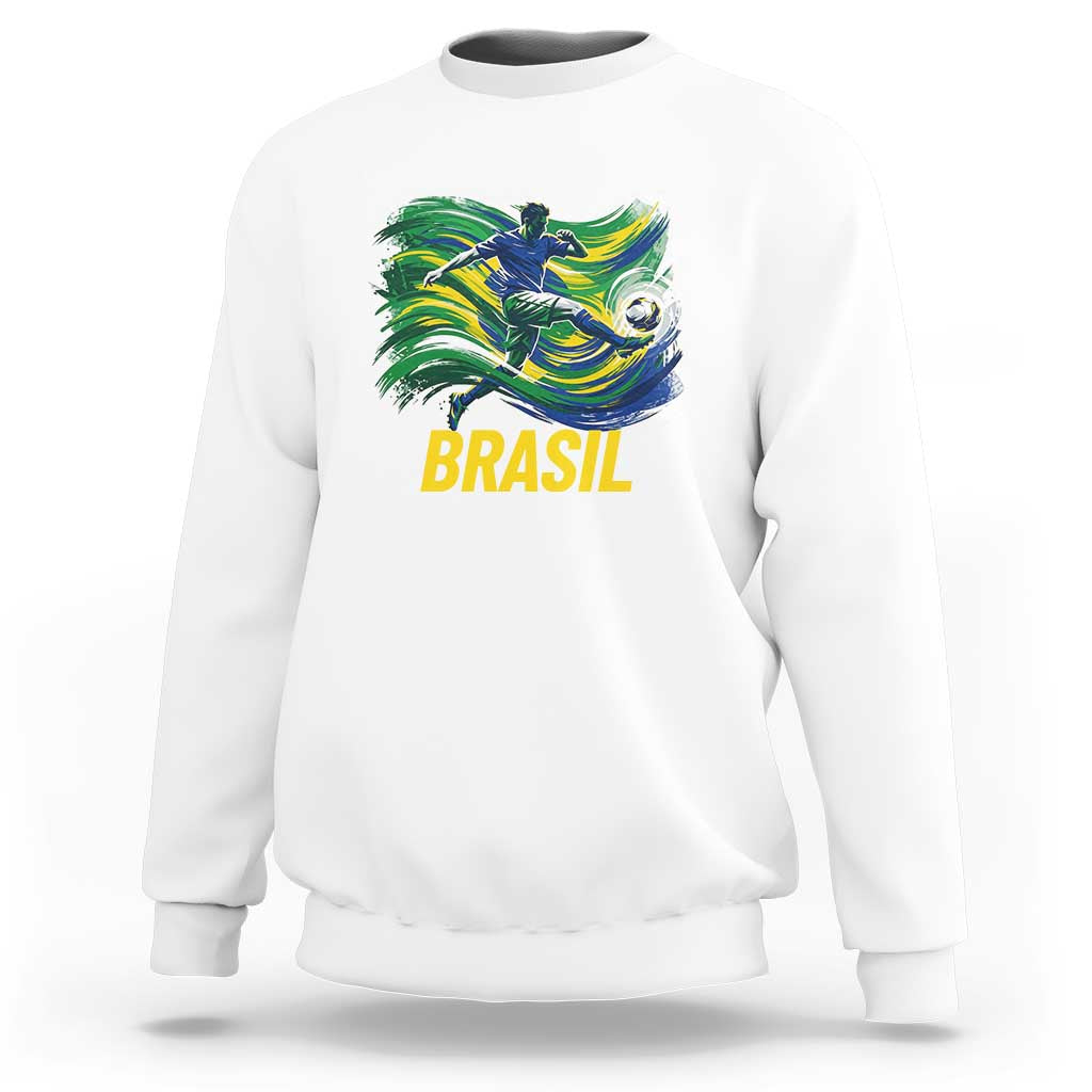 Soccer Brazil Brasil Flag Patriotic Sports Sweatshirt Brazilian Football Fan Supporter
