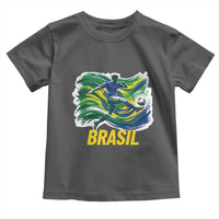 Soccer Brazil Brasil Flag Patriotic Sports Toddler T Shirt Brazilian Football Fan Supporter