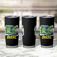 Brazil Soccer Brasil Flag Patriotic Sports Tumbler Cup Brazilian Football Fan Supporter
