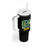 Brazil Soccer Brasil Flag Patriotic Sports Tumbler With Handle Brazilian Football Fan Supporter