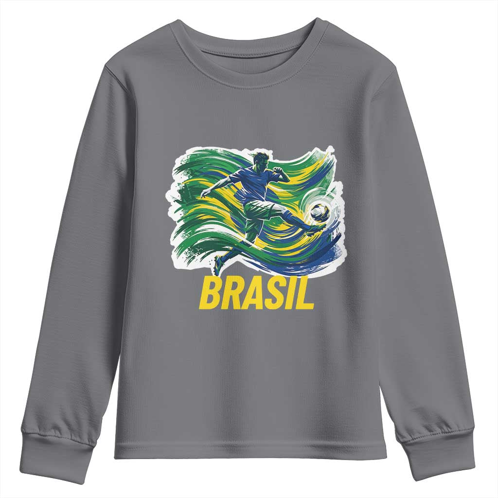 Soccer Brazil Brasil Flag Patriotic Sports Youth Sweatshirt Brazilian Football Fan Supporter