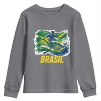 Soccer Brazil Brasil Flag Patriotic Sports Youth Sweatshirt Brazilian Football Fan Supporter