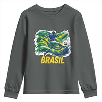 Soccer Brazil Brasil Flag Patriotic Sports Youth Sweatshirt Brazilian Football Fan Supporter
