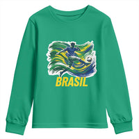 Soccer Brazil Brasil Flag Patriotic Sports Youth Sweatshirt Brazilian Football Fan Supporter