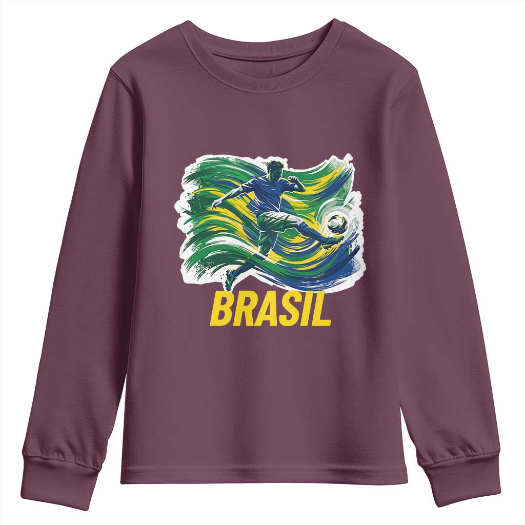 Soccer Brazil Brasil Flag Patriotic Sports Youth Sweatshirt Brazilian Football Fan Supporter