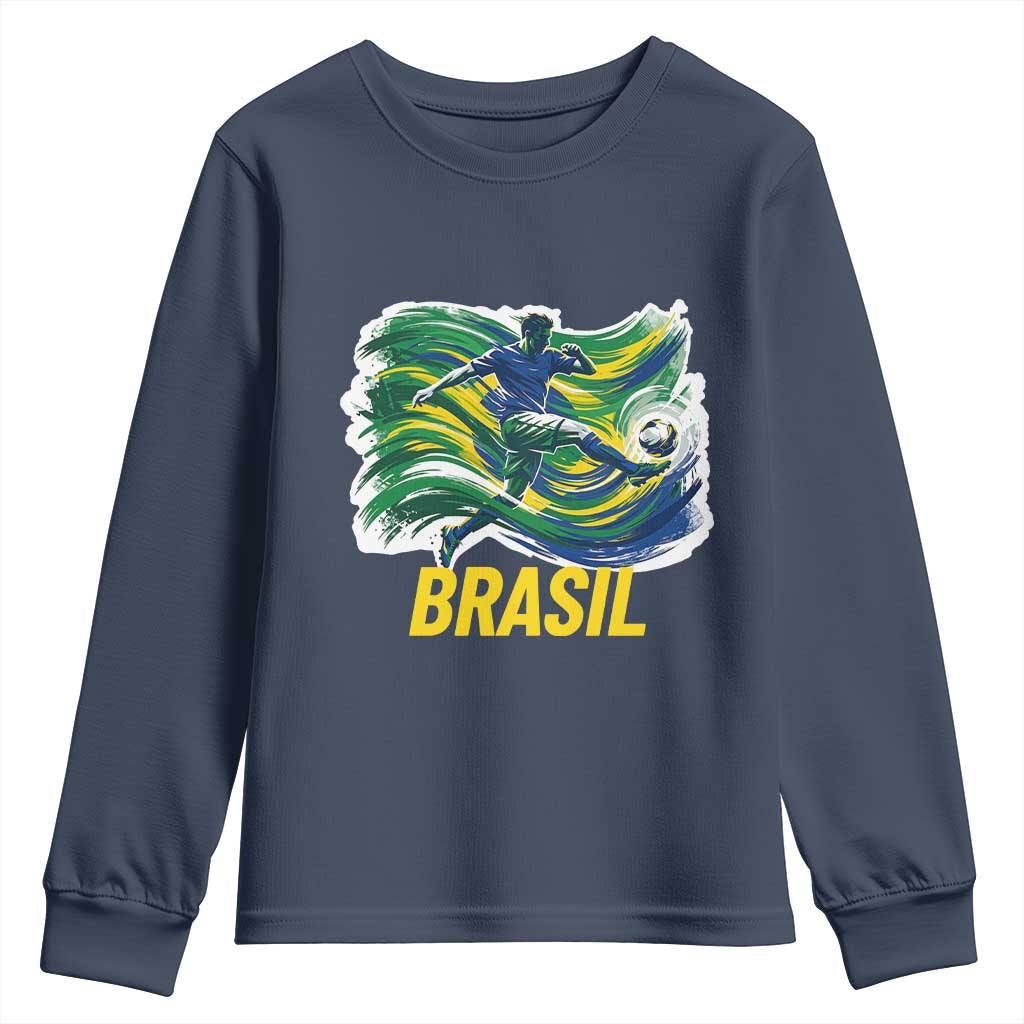 Soccer Brazil Brasil Flag Patriotic Sports Youth Sweatshirt Brazilian Football Fan Supporter