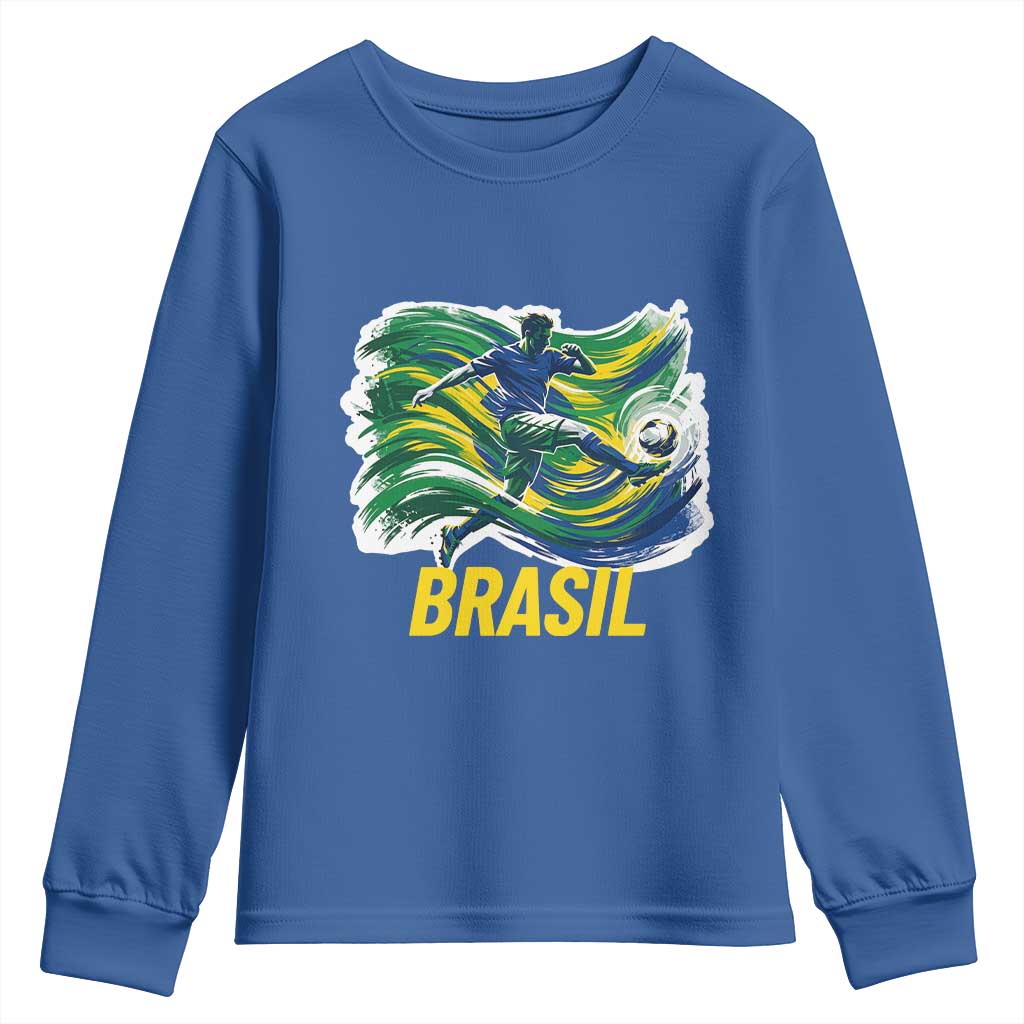 Soccer Brazil Brasil Flag Patriotic Sports Youth Sweatshirt Brazilian Football Fan Supporter