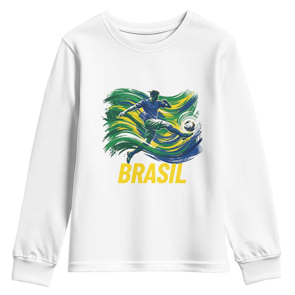 Soccer Brazil Brasil Flag Patriotic Sports Youth Sweatshirt Brazilian Football Fan Supporter