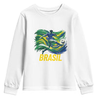 Soccer Brazil Brasil Flag Patriotic Sports Youth Sweatshirt Brazilian Football Fan Supporter