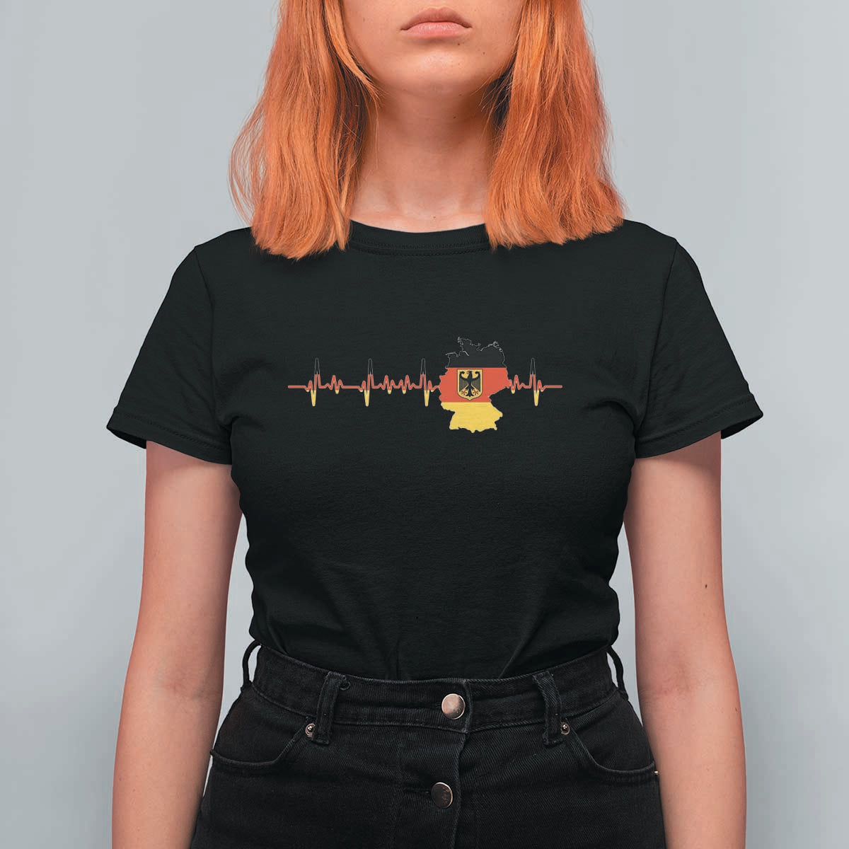 Deutschland Flag Eagle Vintage German Heritage Pride T Shirt For Women