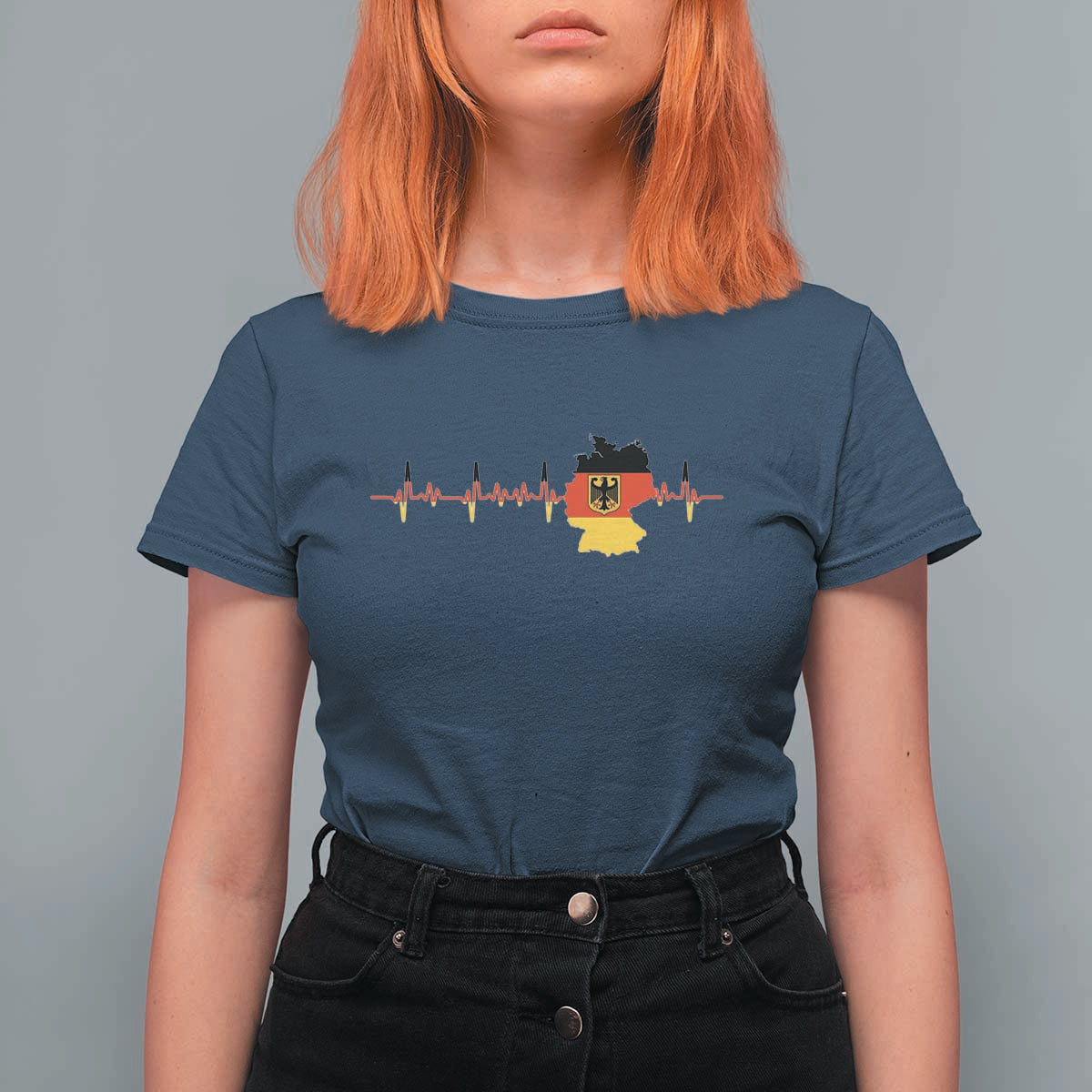 Deutschland Flag Eagle Vintage German Heritage Pride T Shirt For Women