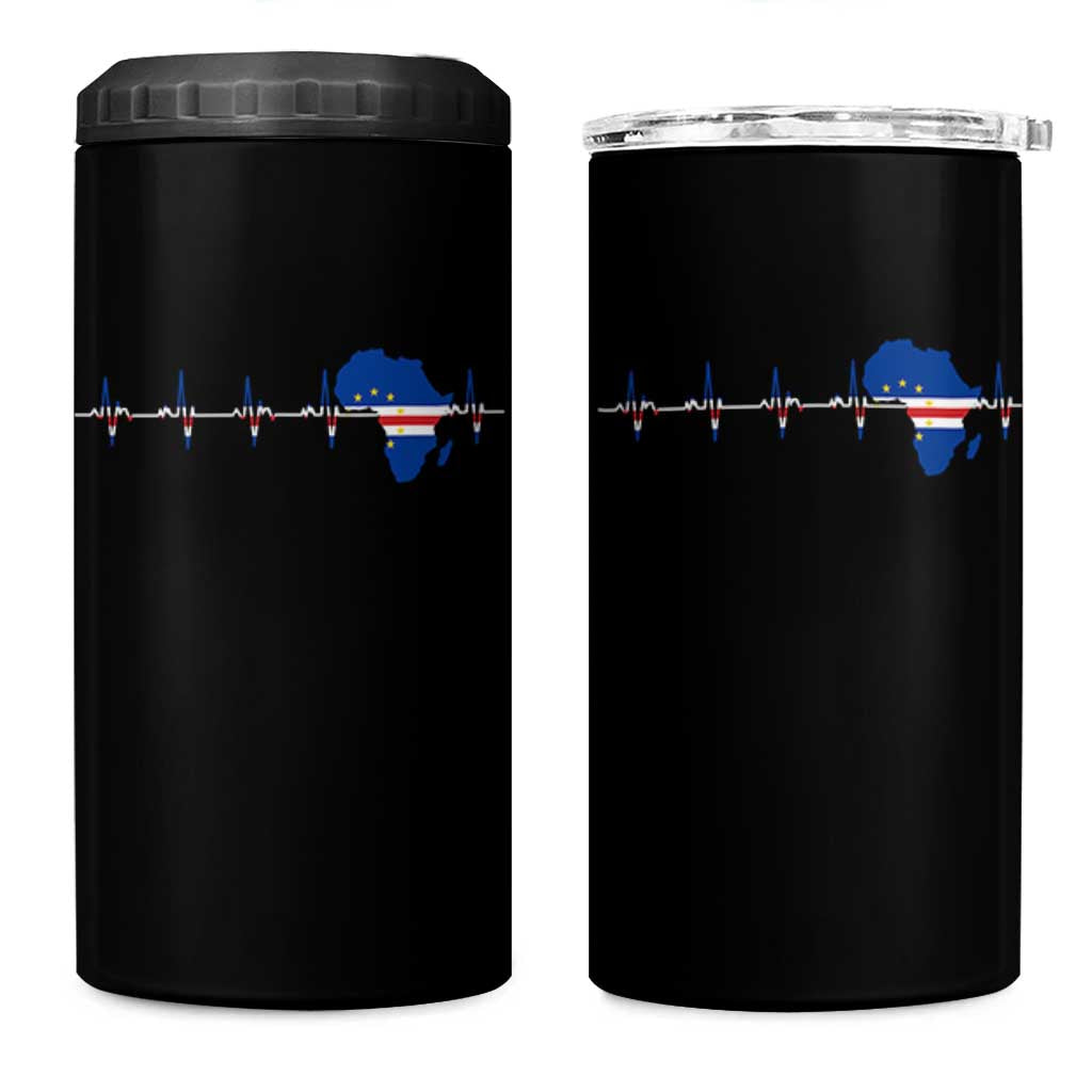 Germany Heartbeat EKG Deutschland Flag Map 4 in 1 Can Cooler Tumbler