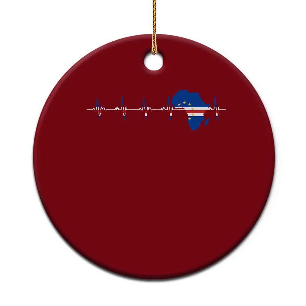 Germany Heartbeat EKG Deutschland Flag Map Ceramic Ornament