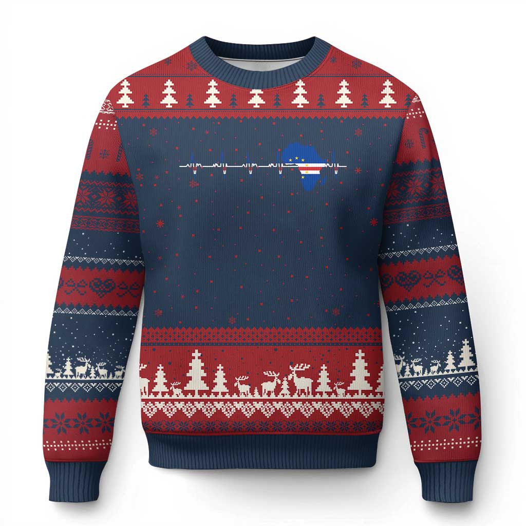 Germany Heartbeat EKG Deutschland Flag Map Ugly Christmas Sweater