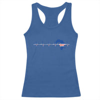 Germany Heartbeat EKG Deutschland Flag Map Racerback Tank Top