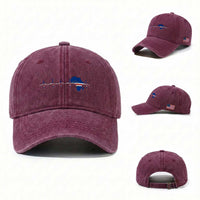 Germany Heartbeat EKG Deutschland Flag Map Washed Cotton Baseball Cap