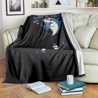 Cape Verde Flag Map Shark Cape Verdean Roots Throw Blanket