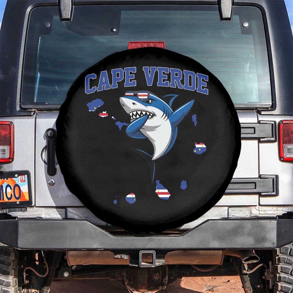Cape Verde Flag Map Shark Cape Verdean Roots Spare Tire Cover