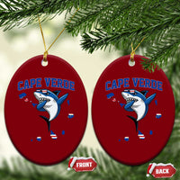 Cape Verde Flag Map Shark Cape Verdean Roots Ceramic Ornament