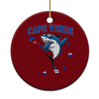 Cape Verde Flag Map Shark Cape Verdean Roots Ceramic Ornament