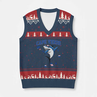Cape Verde Flag Map Shark Cape Verdean Roots V-Neck Knit Sweater Vest