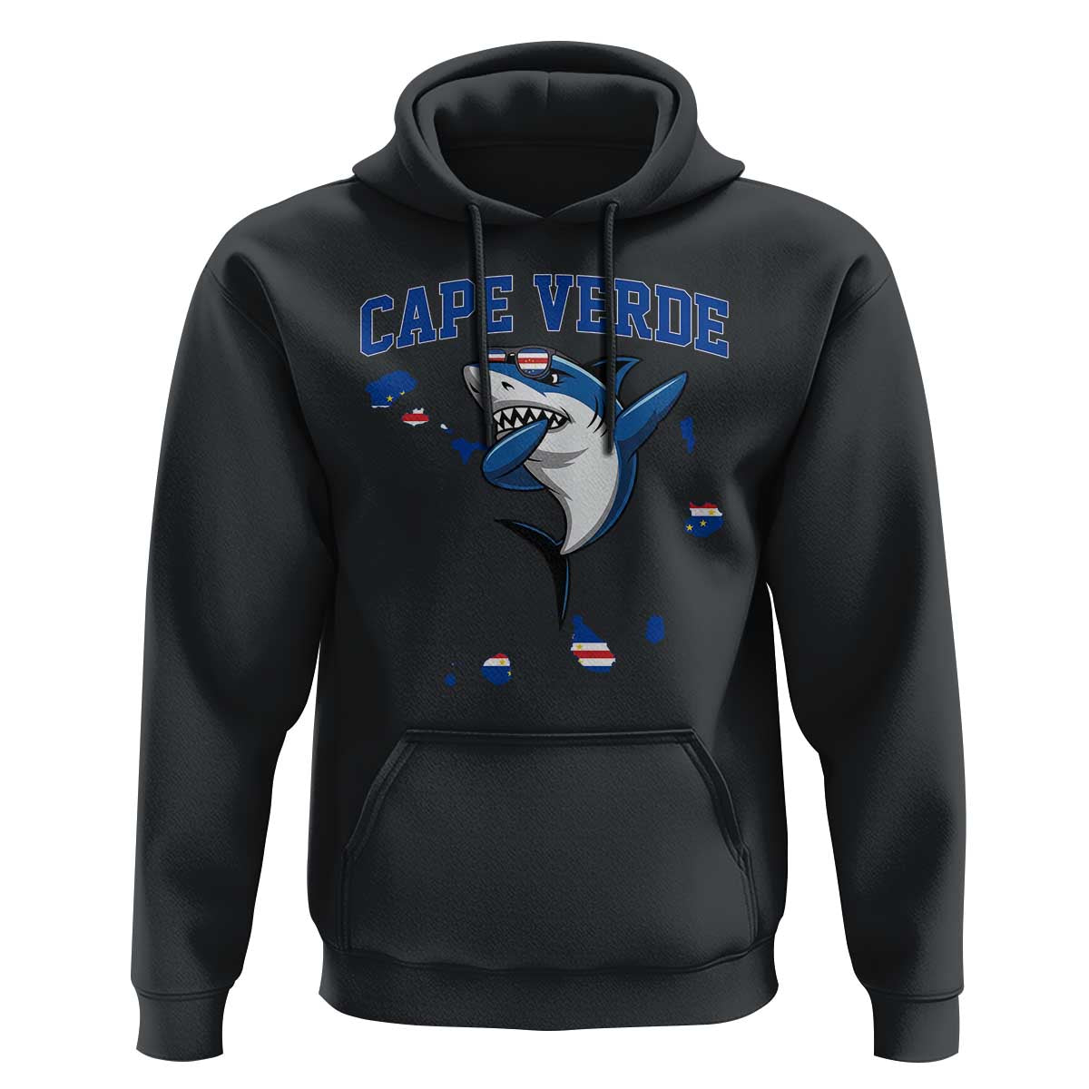 Cape Verde Flag Map Shark Cape Verdean Roots Hoodie