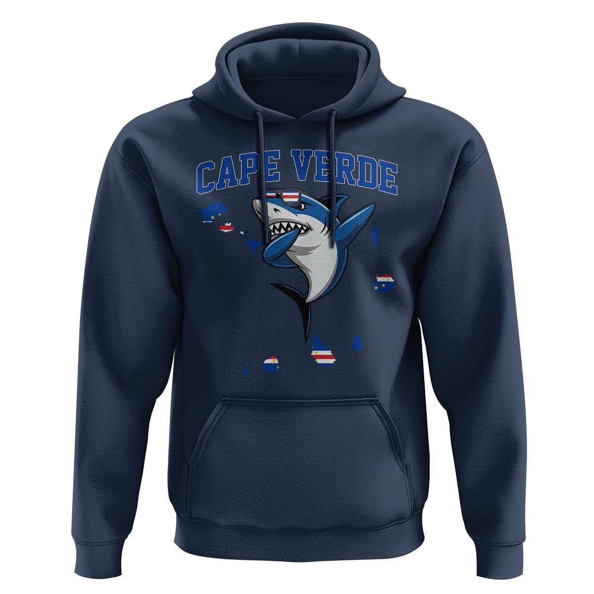 Cape Verde Flag Map Shark Cape Verdean Roots Hoodie