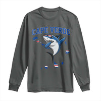 Cape Verde Flag Map Shark Cape Verdean Roots Long Sleeve Shirt