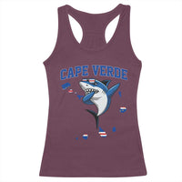 Cape Verde Flag Map Shark Cape Verdean Roots Racerback Tank Top