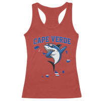 Cape Verde Flag Map Shark Cape Verdean Roots Racerback Tank Top