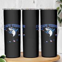 Cape Verde Flag Map Shark Cape Verdean Roots Skinny Tumbler