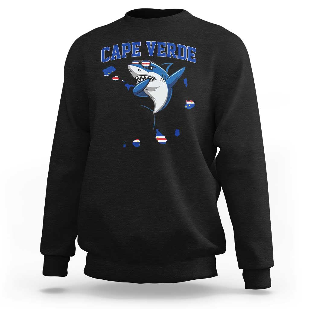 Cape Verde Flag Map Shark Cape Verdean Roots Sweatshirt