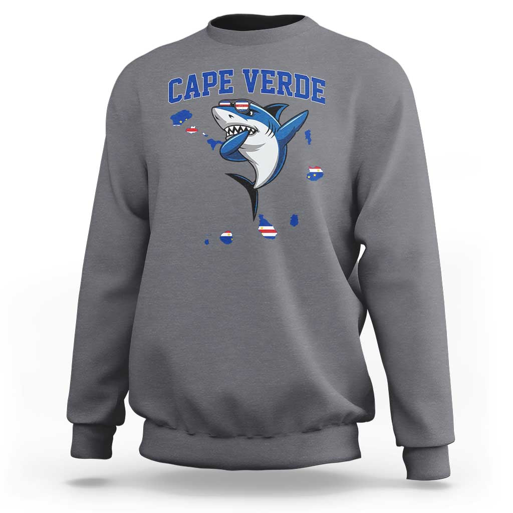 Cape Verde Flag Map Shark Cape Verdean Roots Sweatshirt